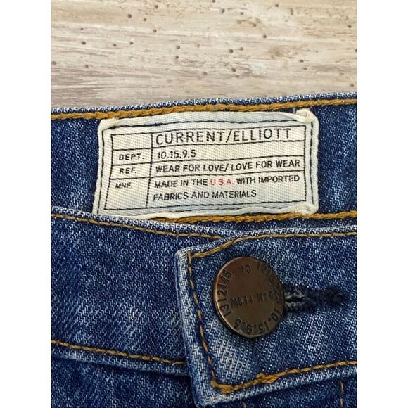 Current/Elliot Slouchy Skinny Zephyr Destroyed Jeans Cuffed Rolled Women’s Sz 10 - Picture 4 of 7